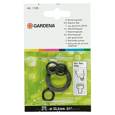 Gardena Dichtungssatz (Passend für: Gardena Hahnstück 902-20/902-50, Gewindegröße Wasserhahn: 33,3 mm (G 1″))