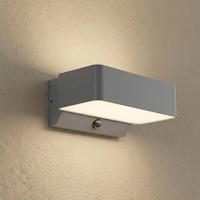 Lindby Außenwandleuchte Fando - alu / grau / zink, IP44