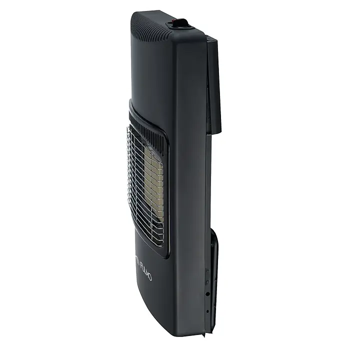 Fulmo Estufa de gas infrarrojos plegable Winter - Gas butano, Negro - Calefactor de gas negro de pared con rejilla frontal y perilla de control superior.