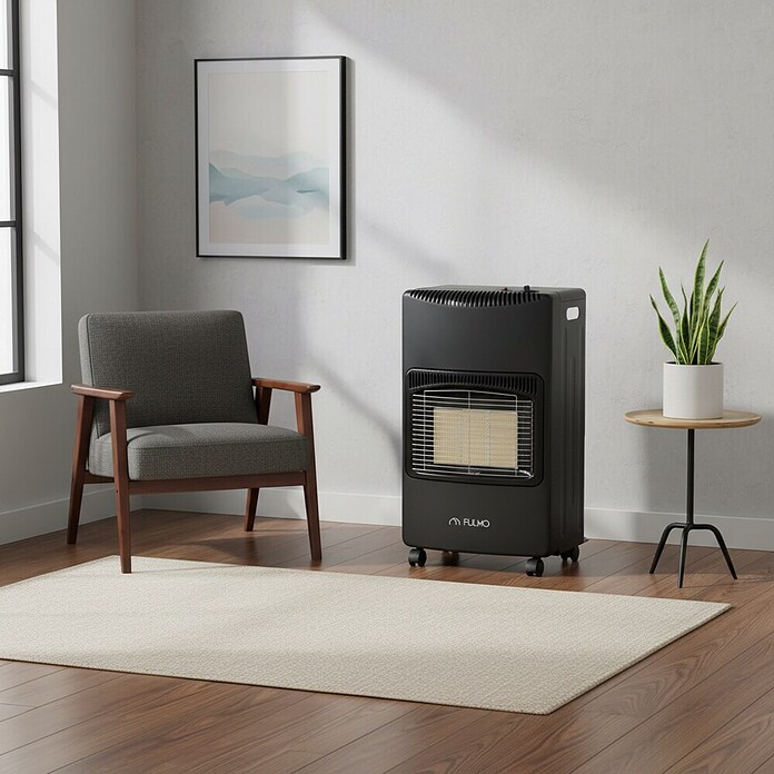 Fulmo Estufa de gas infrarrojos plegable Winter (Gas butano, Negro) | BAUHAUS