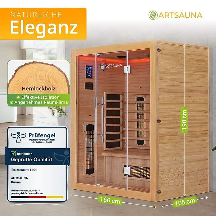 Artsauna Elementsauna - L x B x H: 105 x 160 x 190 cm