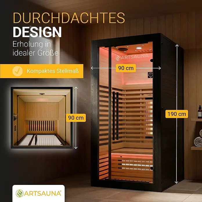 Artsauna Elementsauna - L x B x H: 90 x 90 x 190 cm