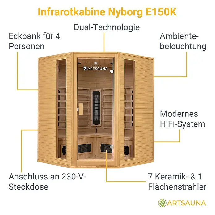 Artsauna Elementsauna - L x B x H: 150 x 150 x 190 cm