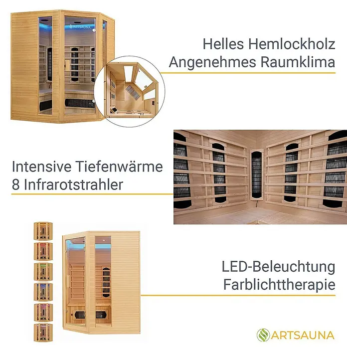 Artsauna Elementsauna - L x B x H: 150 x 150 x 190 cm