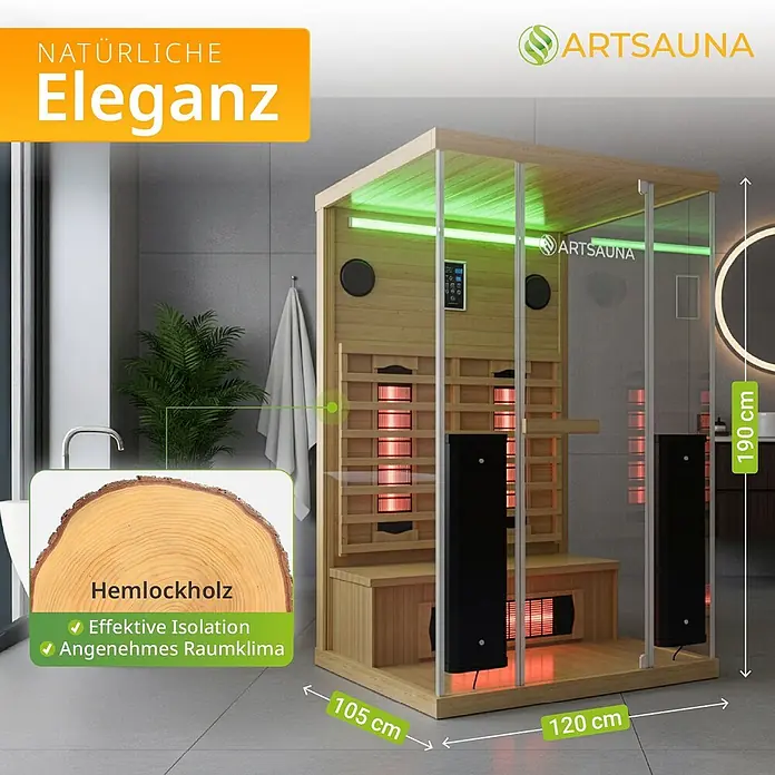 Artsauna Elementsauna - L x B x H: 105 x 120 x 190 cm