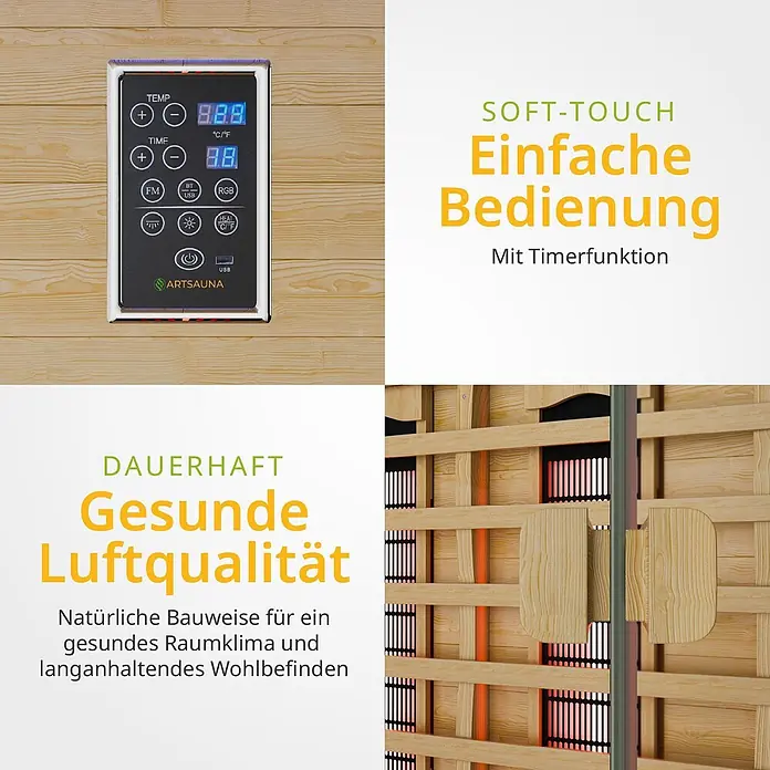 Artsauna Elementsauna - L x B x H: 90 x 90 x 190 cm