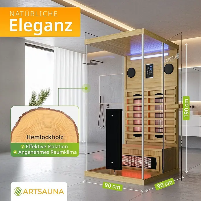Artsauna Elementsauna - L x B x H: 90 x 90 x 190 cm