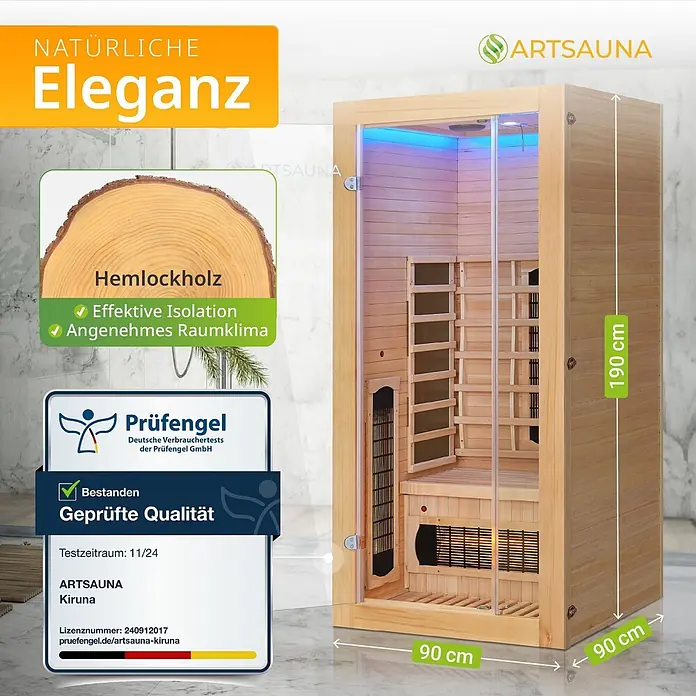 Artsauna Elementsauna - L x B x H: 90 x 90 x 190 cm