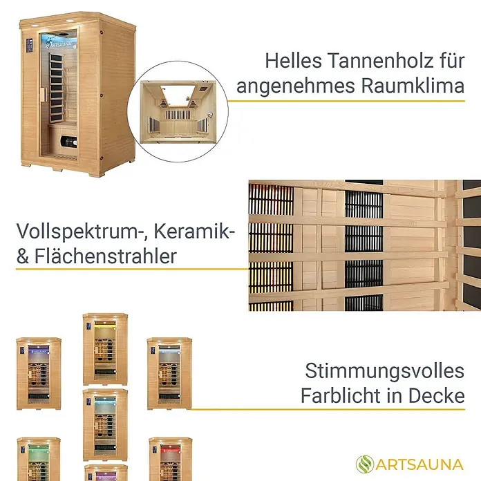 Artsauna Elementsauna - L x B x H: 100 x 120 x 190 cm
