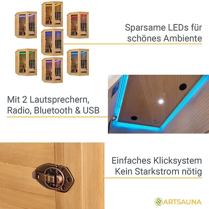 Artsauna Elementsauna - L x B x H: 190 x 130 x 190 cm