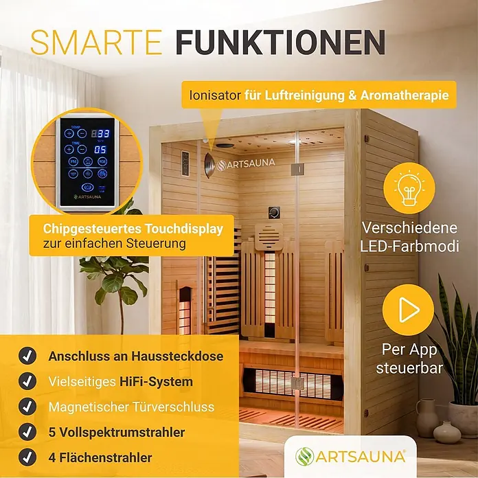Artsauna Elementsauna - L x B x H: 140 x 120 x 190 cm