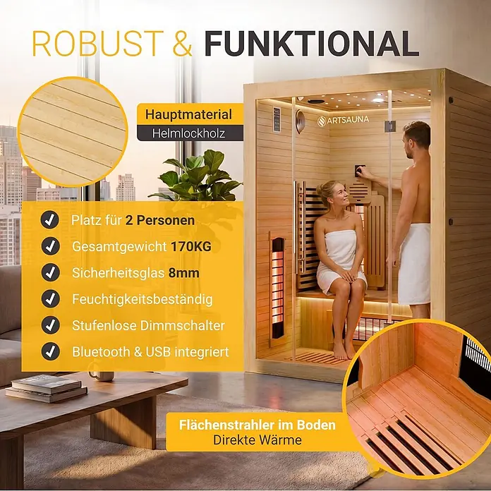 Artsauna Elementsauna - L x B x H: 140 x 120 x 190 cm
