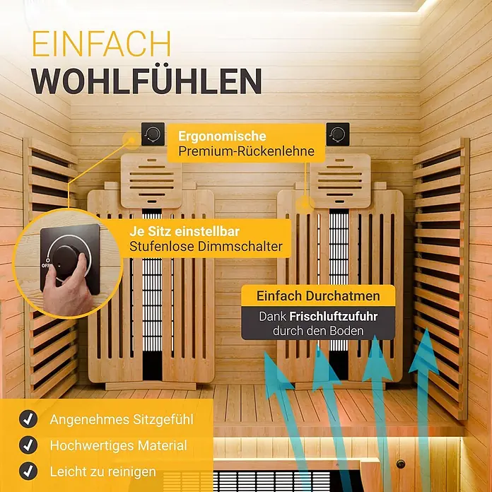 Artsauna Elementsauna - L x B x H: 140 x 120 x 190 cm