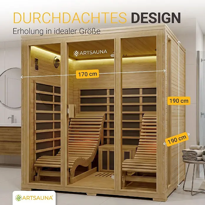 Artsauna Elementsauna - L x B x H: 190 x 170 x 190 cm