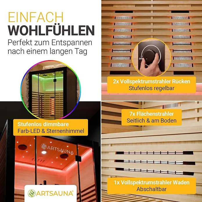 Artsauna Elementsauna - L x B x H: 120 x 105 x 190 cm