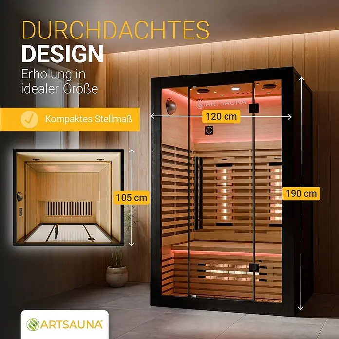 Artsauna Elementsauna - L x B x H: 120 x 105 x 190 cm