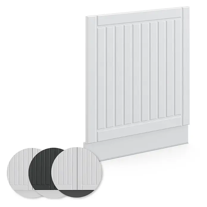 Vicco Schrankküche Weiß Landhaus ohne Arbeitsplatte - Weiß Landhaus, Frontblende 60 cm