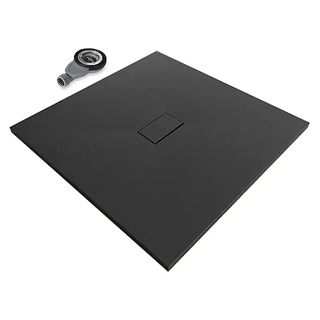 i-flair Boreal Duschwanne 100x100 cm - Höhe: 32 mm, aus schwarzem SMC