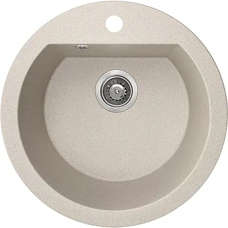 Bad Land  Einbauspüle DAFNE Granitspüle 51 x 51 cm Beige, Einzelbecken, Siphon