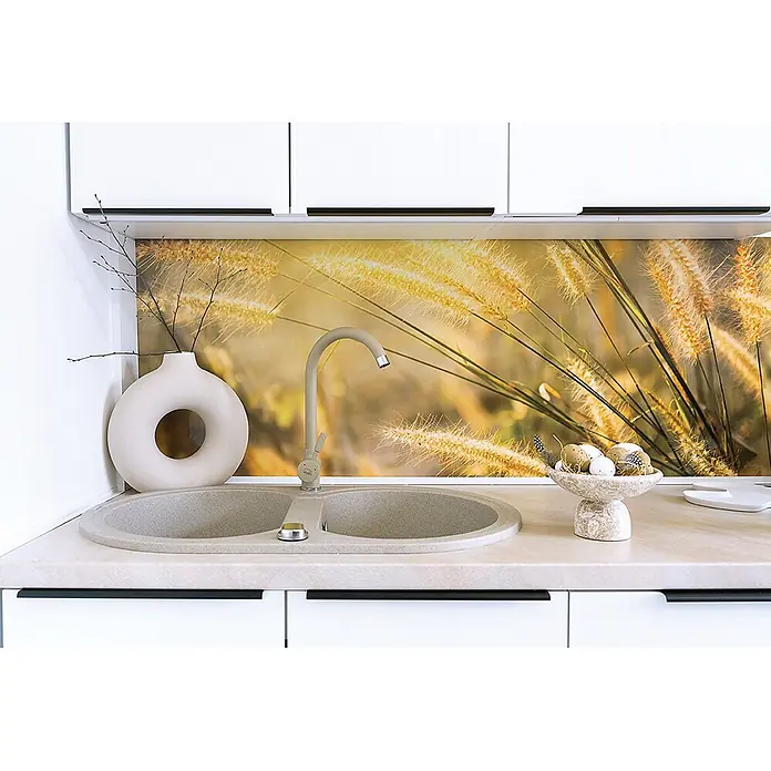 Bad Land Einbauspüle DAFNE Granitspüle 47 x 78 cm Beige, Doppelbecken, Siphon - 78 x 47 cm, Verbundwerkstoff