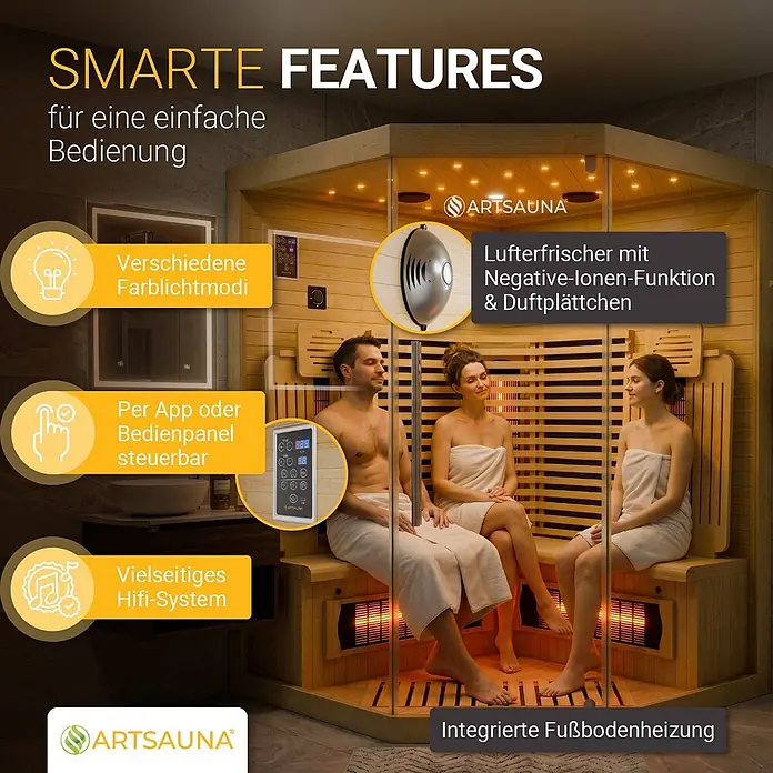 Artsauna Elementsauna - L x B x H: 140 x 140 x 190 cm