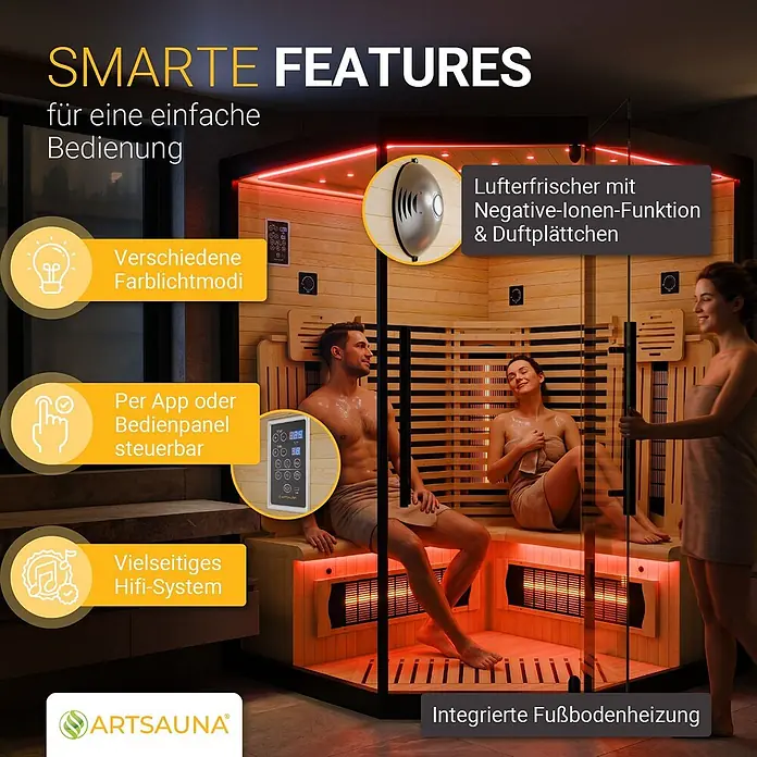 Artsauna Elementsauna - L x B x H: 140 x 140 x 190 cm