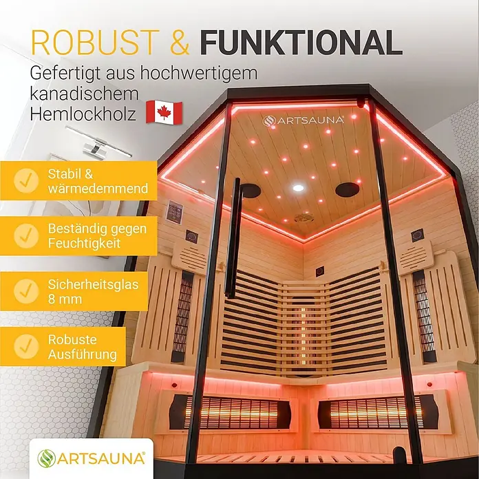 Artsauna Elementsauna - L x B x H: 140 x 140 x 190 cm