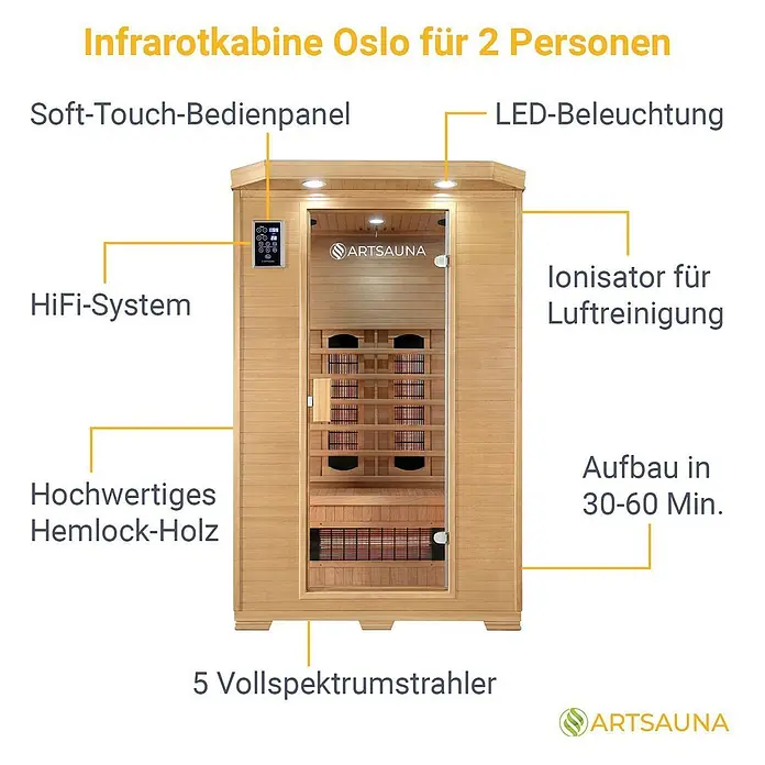 Artsauna Elementsauna - L x B x H: 100 x 120 x 190 cm