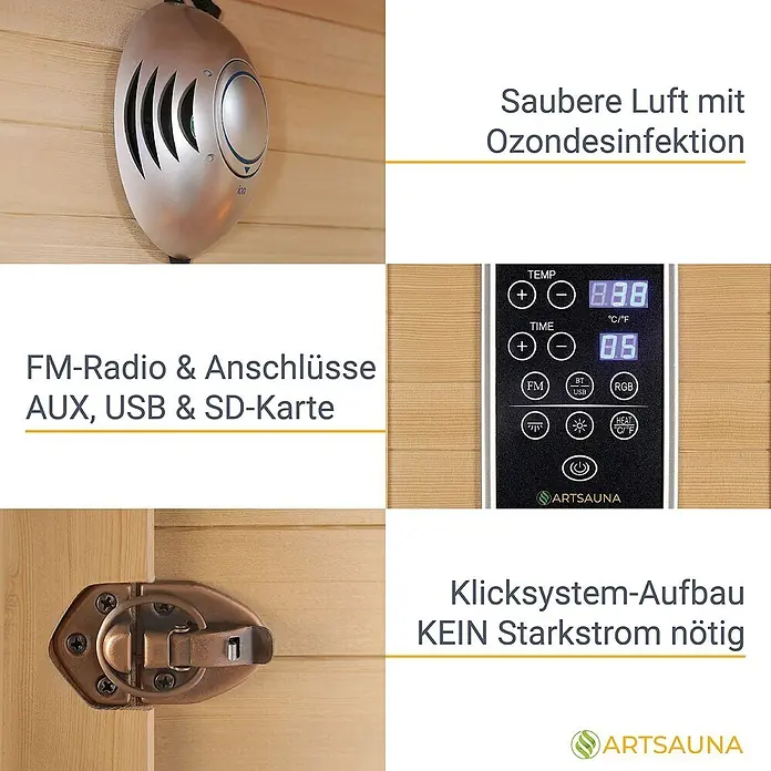 Artsauna Elementsauna - L x B x H: 100 x 120 x 190 cm