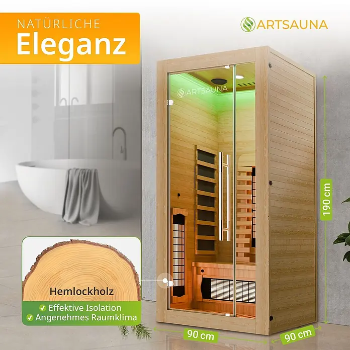 Artsauna Elementsauna - L x B x H: 90 x 90 x 190 cm