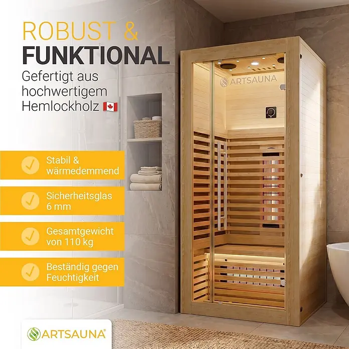 Artsauna Elementsauna - L x B x H: 90 x 90 x 190 cm