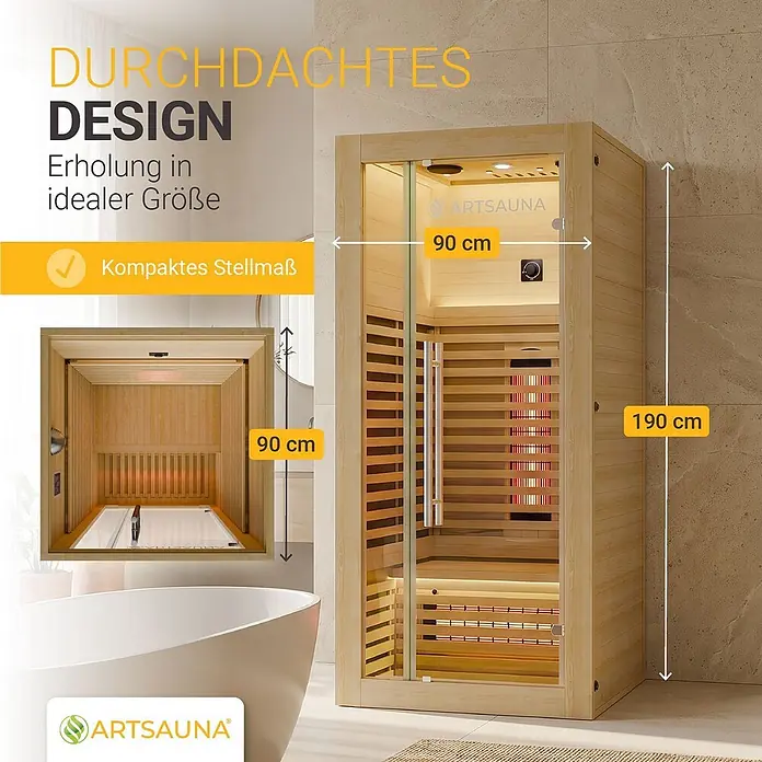 Artsauna Elementsauna - L x B x H: 90 x 90 x 190 cm