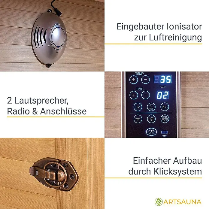 Artsauna Elementsauna - L x B x H: 150 x 150 x 190 cm