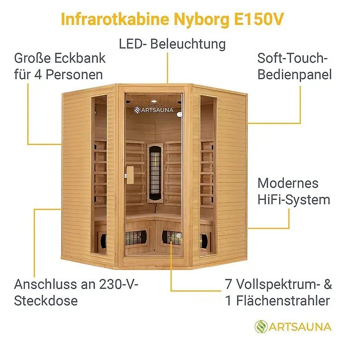 Artsauna Elementsauna - L x B x H: 150 x 150 x 190 cm