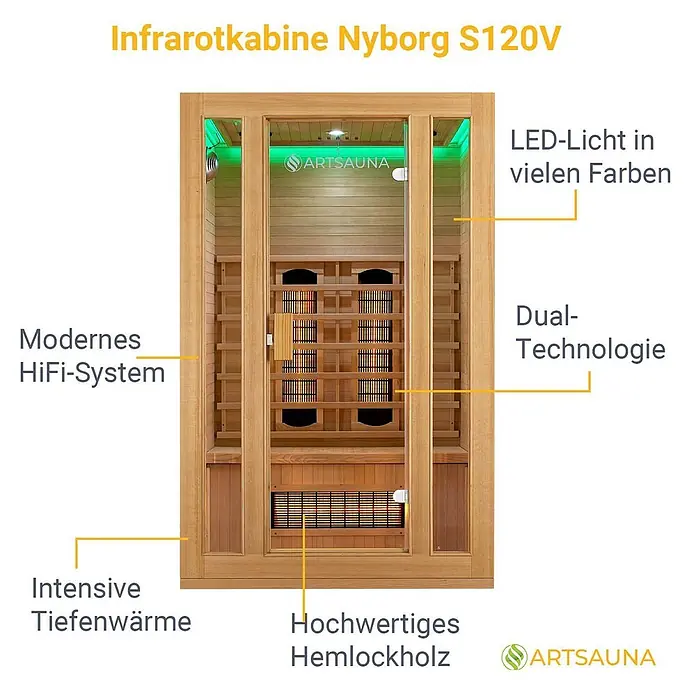 Artsauna Elementsauna - L x B x H: 105 x 120 x 190 cm