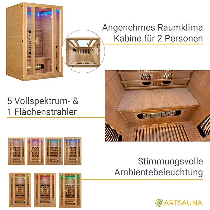 Artsauna Elementsauna - L x B x H: 105 x 120 x 190 cm