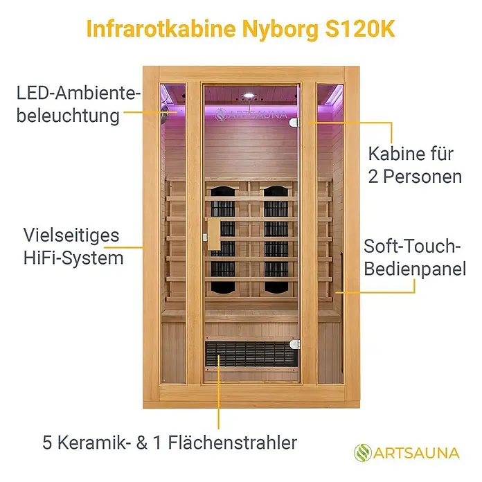 Artsauna Elementsauna - L x B x H: 105 x 120 x 190 cm