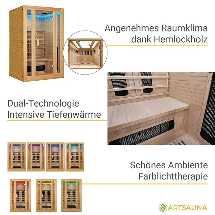 Artsauna Elementsauna - L x B x H: 105 x 120 x 190 cm