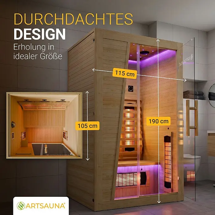 Artsauna Elementsauna - L x B x H: 115 x 105 x 190 cm