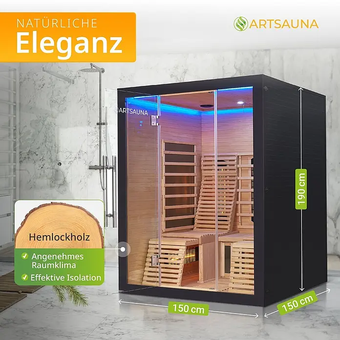 Artsauna Elementsauna - L x B x H: 150 x 150 x 190 cm