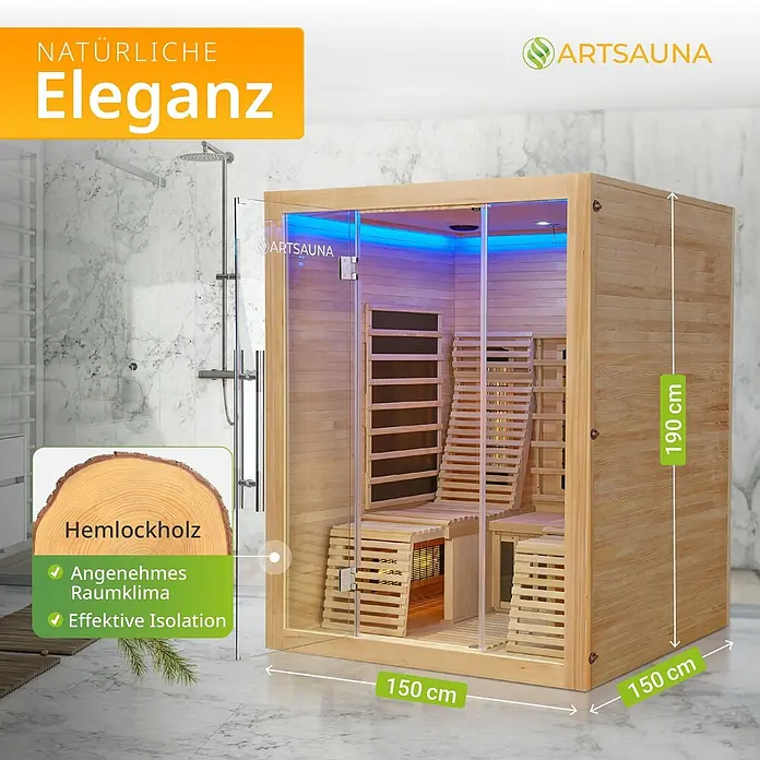 Artsauna Elementsauna - L x B x H: 150 x 150 x 190 cm
