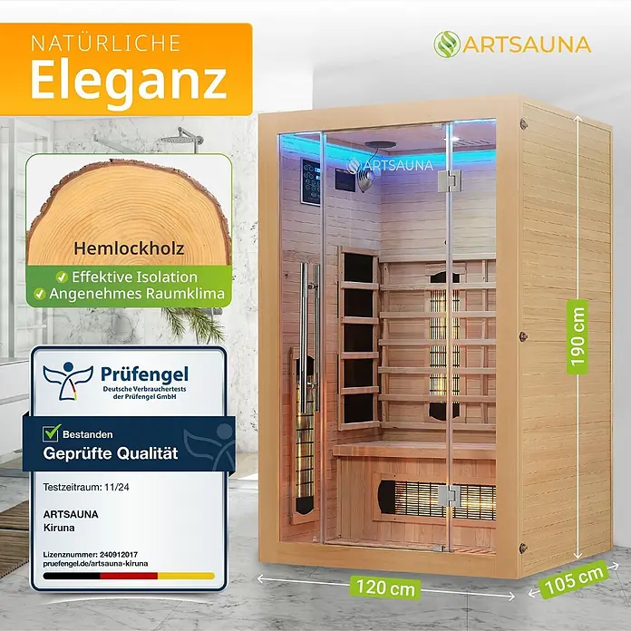 Artsauna Elementsauna - L x B x H: 105 x 120 x 190 cm