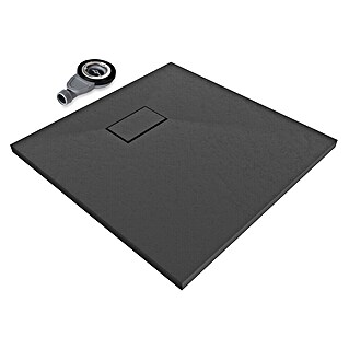 i-flair Duschwanne Boreal 80x80 cm (Verbundwerkstoff, Schwarz)