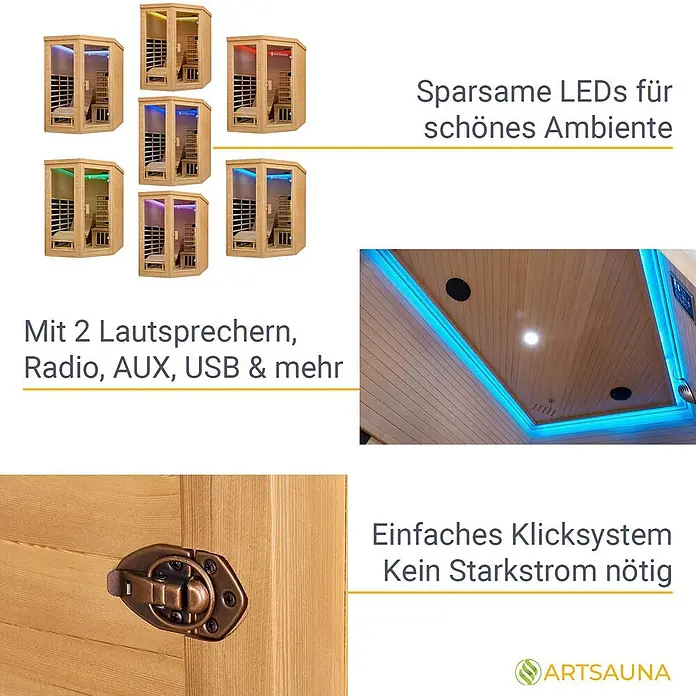 Artsauna Elementsauna - L x B x H: 190 x 130 x 190 cm