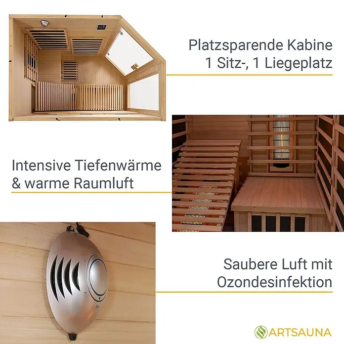 Artsauna Elementsauna - L x B x H: 190 x 130 x 190 cm