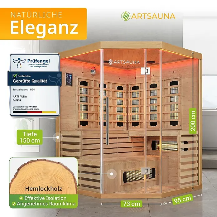 Artsauna Elementsauna - L x B x H: 150 x 150 x 200 cm