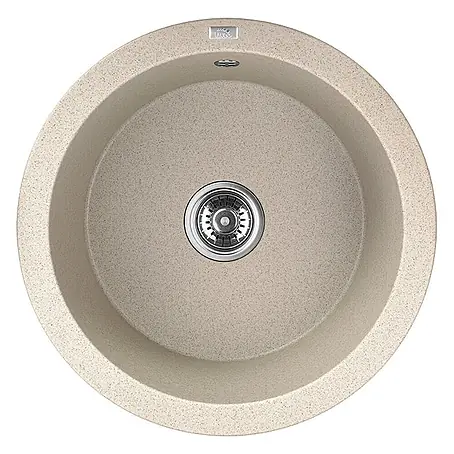 Bad Land  Einbauspüle DAFNE Granitspüle 51 x 51 cm Beige, Einzelbecken, Siphon