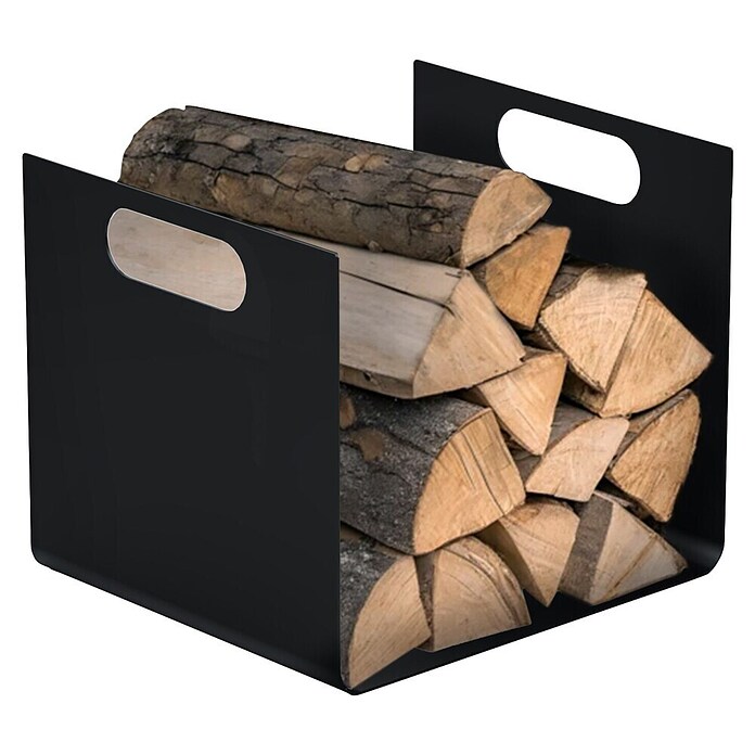 Panadero Leñero Tula (L x An x Al: 44 x 45,6 x 38,3 cm, Acero inoxidable, Negro) | BAUHAUS