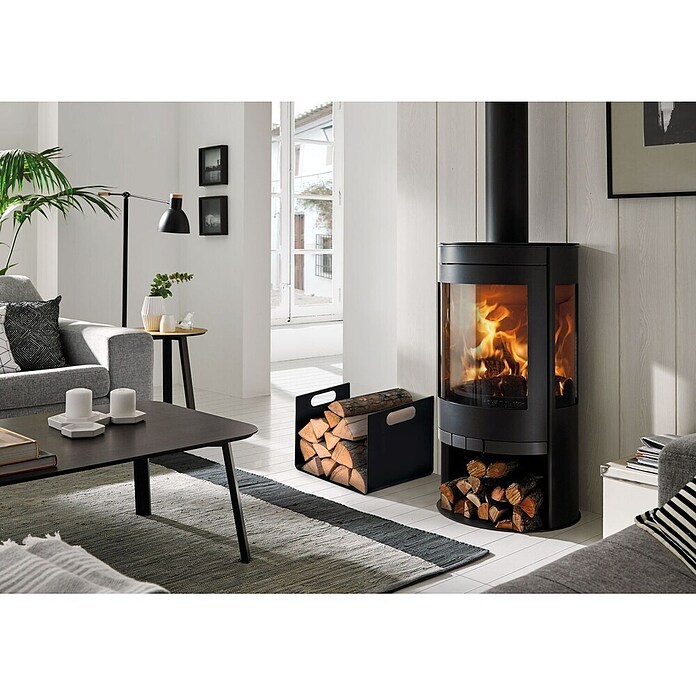 Panadero Leñero Tula (L x An x Al: 44 x 45,6 x 38,3 cm, Acero inoxidable, Negro) | BAUHAUS