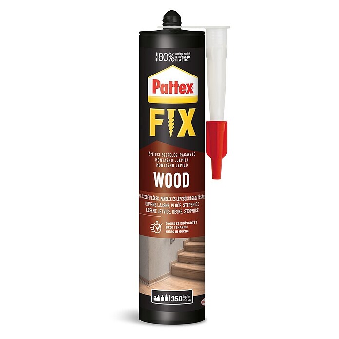 Pattex Montažno lepilo Wood  (Neto teža: 385 g) | Lepila za plošče iz trde pene in stenske obloge | Gradbena lepila | Lepilo | Barve in tapete | Izdelki | BAUHAUS